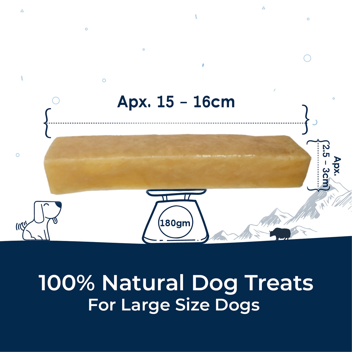 Himalayan Cheese Dental Chew - Original - Pack of 1 Chew for Heavy Chewers (180g/6.34)