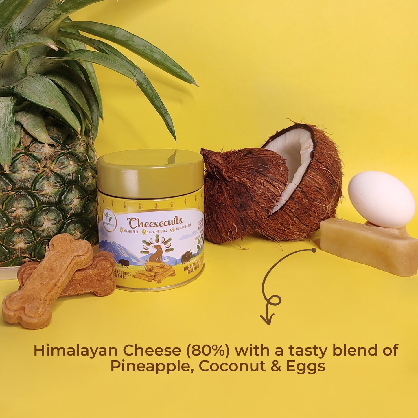 Cheesecuits Cheesy Dog Biscuits with Pineapple and Coconut (100g/3.53oz)