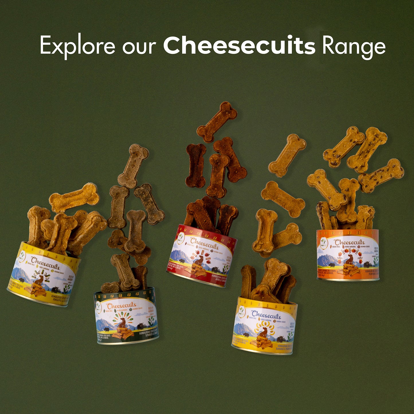 Cheesecuits Cheesy Dog Biscuits with Spinach and Carrot (100g/3.53oz)