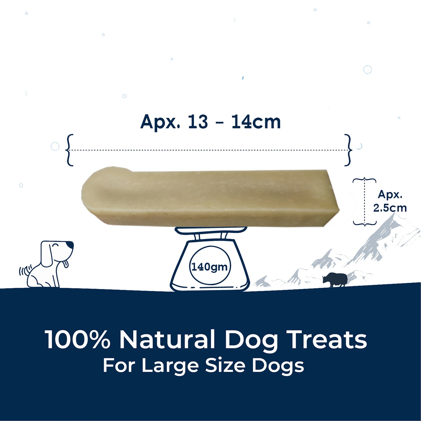 Pawfect Himalayan Cheese Dental Chew for Small Dogs | Pack of 16 bars (2240g/79oz)| 100% Natural dog treat| Grain & Rawhide free | Long Lasting