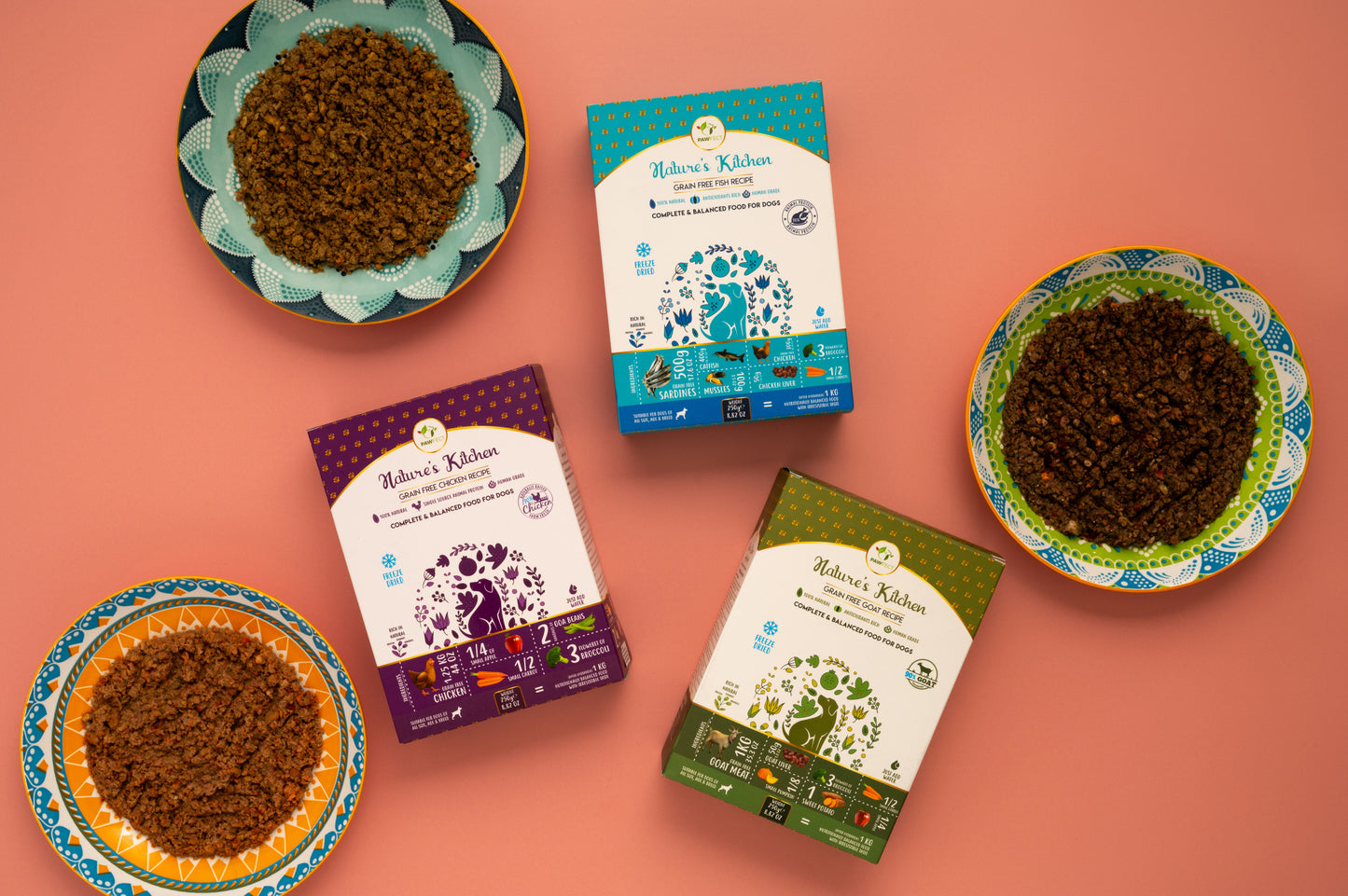 Pawfect Nature's Kitchen Freeze Dried Dog Food Trial Pack - Pack of 3
