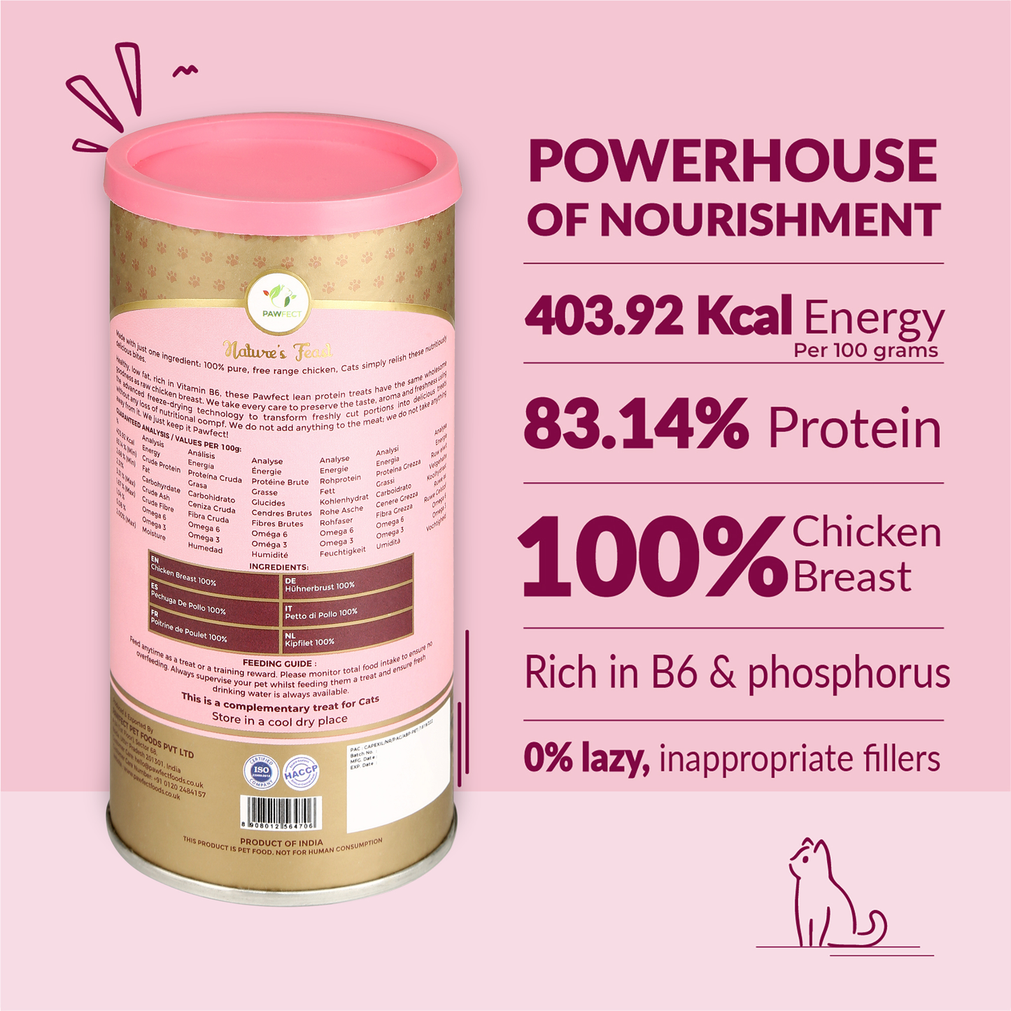 Nature's Feast Freeze Dried Cat Treats: Chicken Breast (50g/1.76oz)