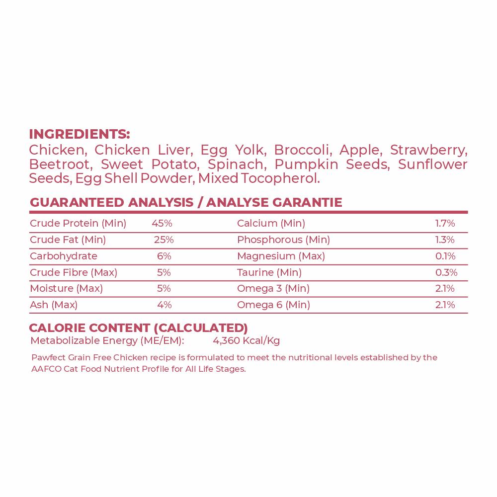 Pawfect Nature's Kitchen Freeze Dried Cat Food - Pack of 3