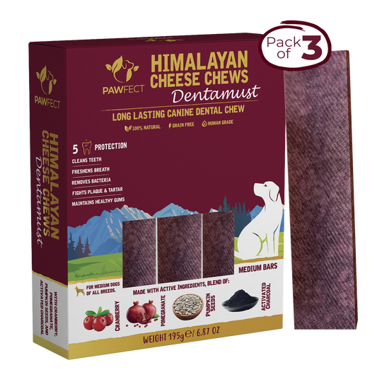 Himalayan Cheese Chews - Dentamust infused with Cranberry: Pack of 3 Chews