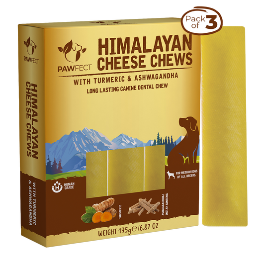 Himalayan Cheese Dental Chews - Turmeric & Ashwagandha - Pack of 3 Chews