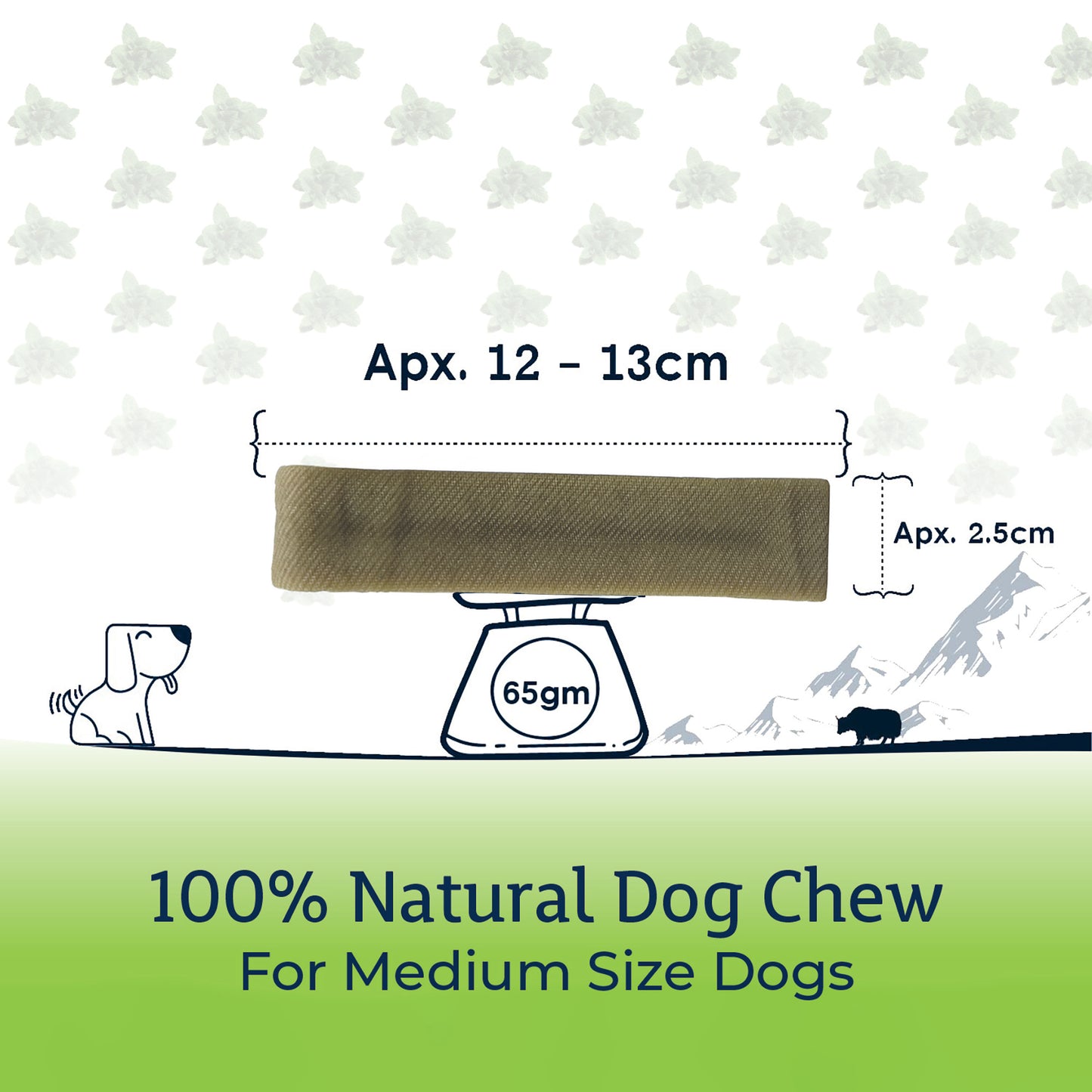 Himalayan Cheese Dental Chews - Mint - Pack of 3 Chews