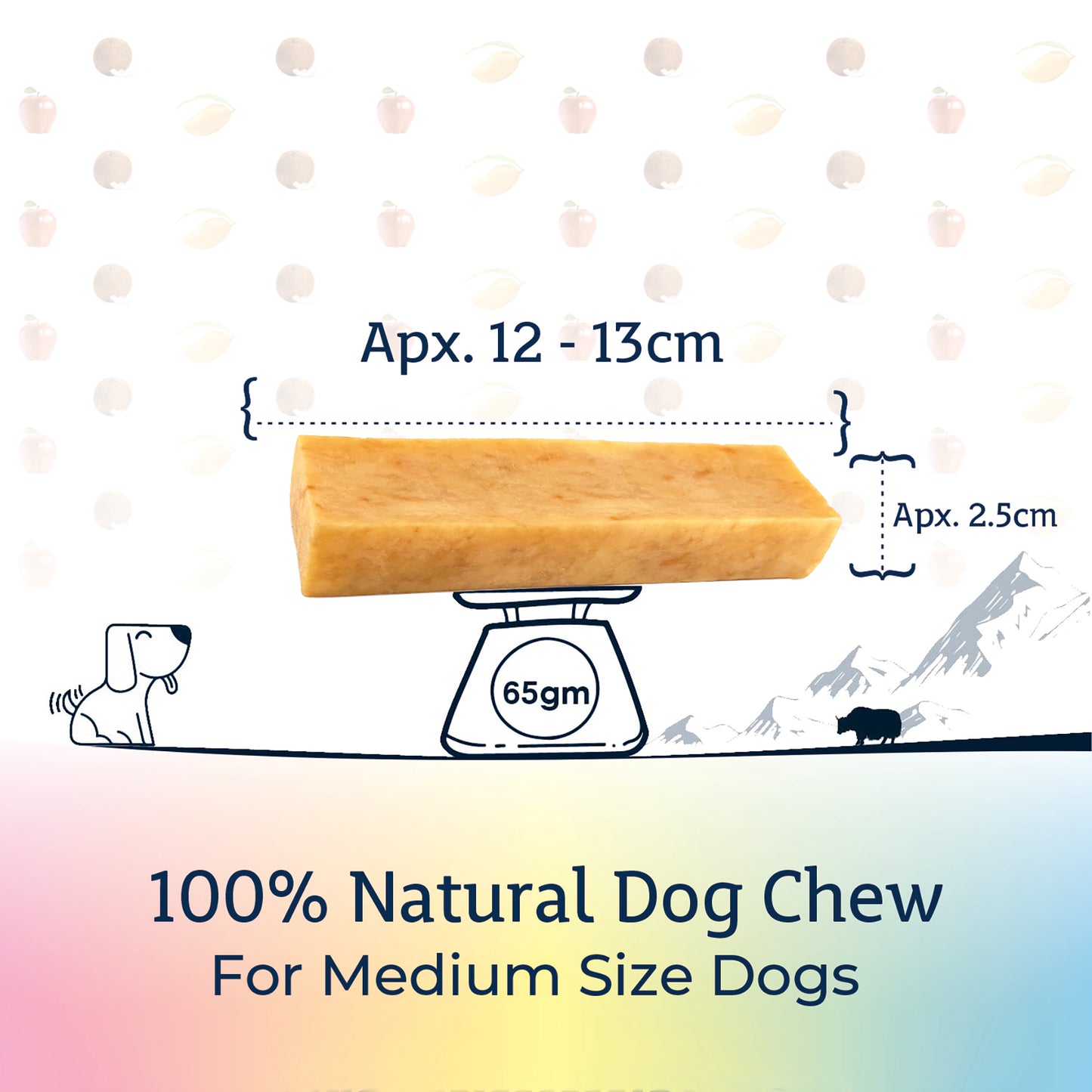 Himalayan Cheese Dental Chews - Apple, Coconut and Mango - Pack of 3 Chews