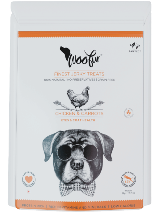 Woofur Jerky Treats: Chicken & Carrot (50g/1.76oz) (Chewy)