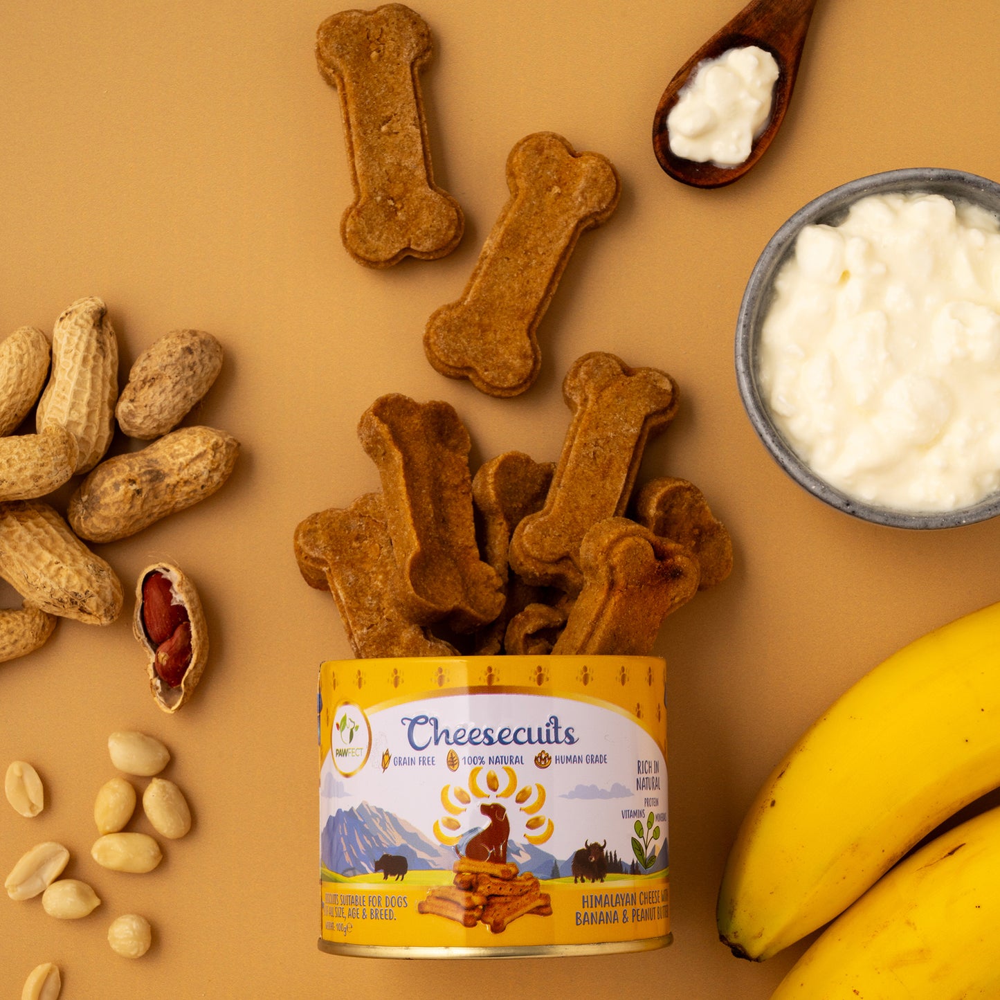 Cheesecuits Cheesy Dog Biscuits with Banana and Peanut Butter (100g/3.53oz) (Chewy)