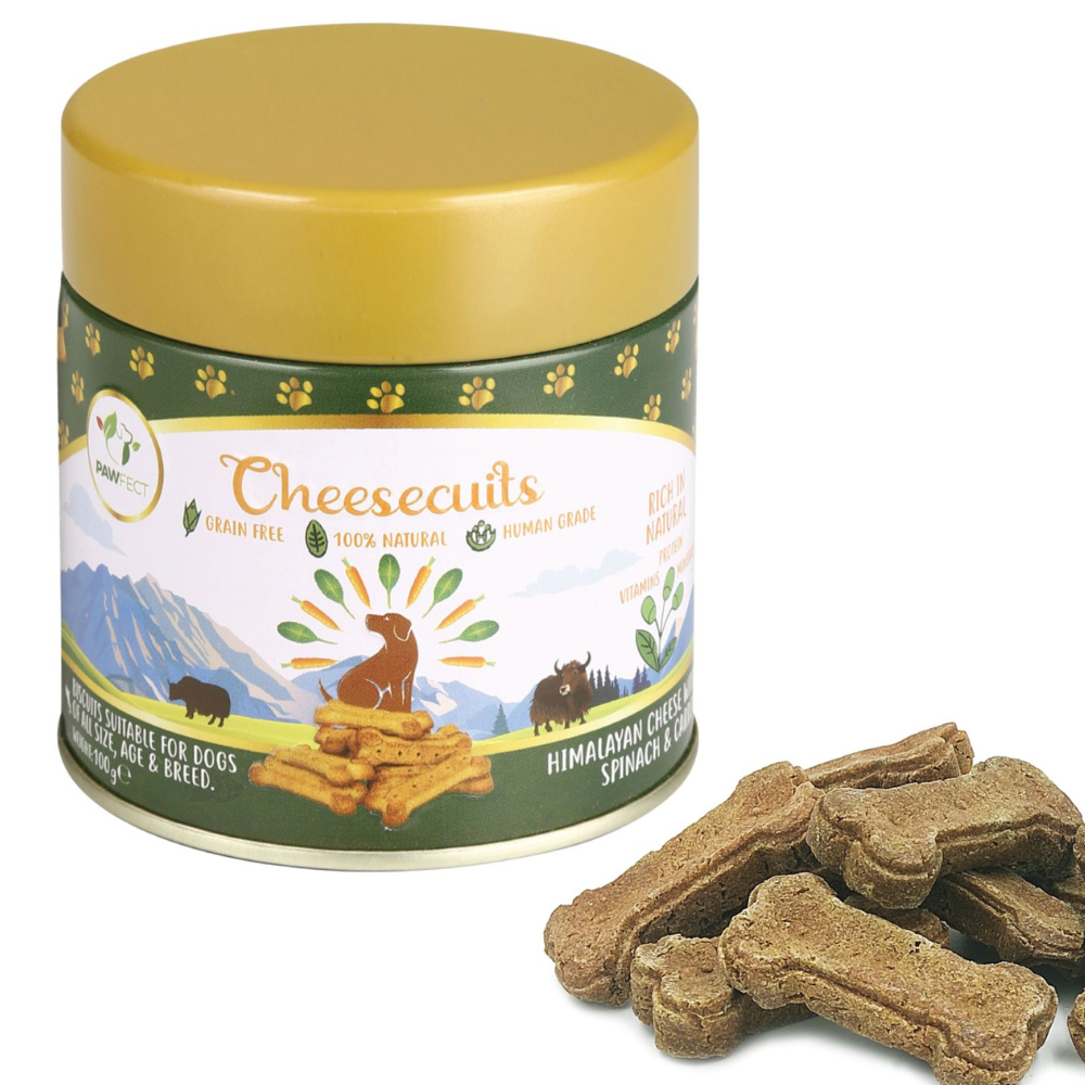 Pawfect Foods Cheesecuits Cheesy Dog Biscuits With Spinach and Carrot Treat