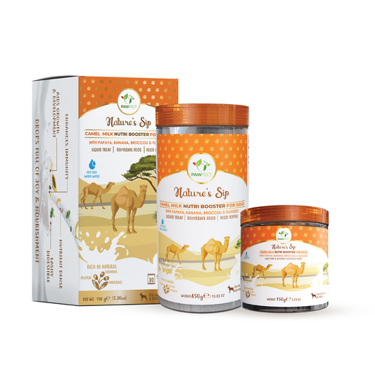 Nature's Sip for Dogs: Camel's Milk with Papaya, Banana, Broccoli & Flaxseed