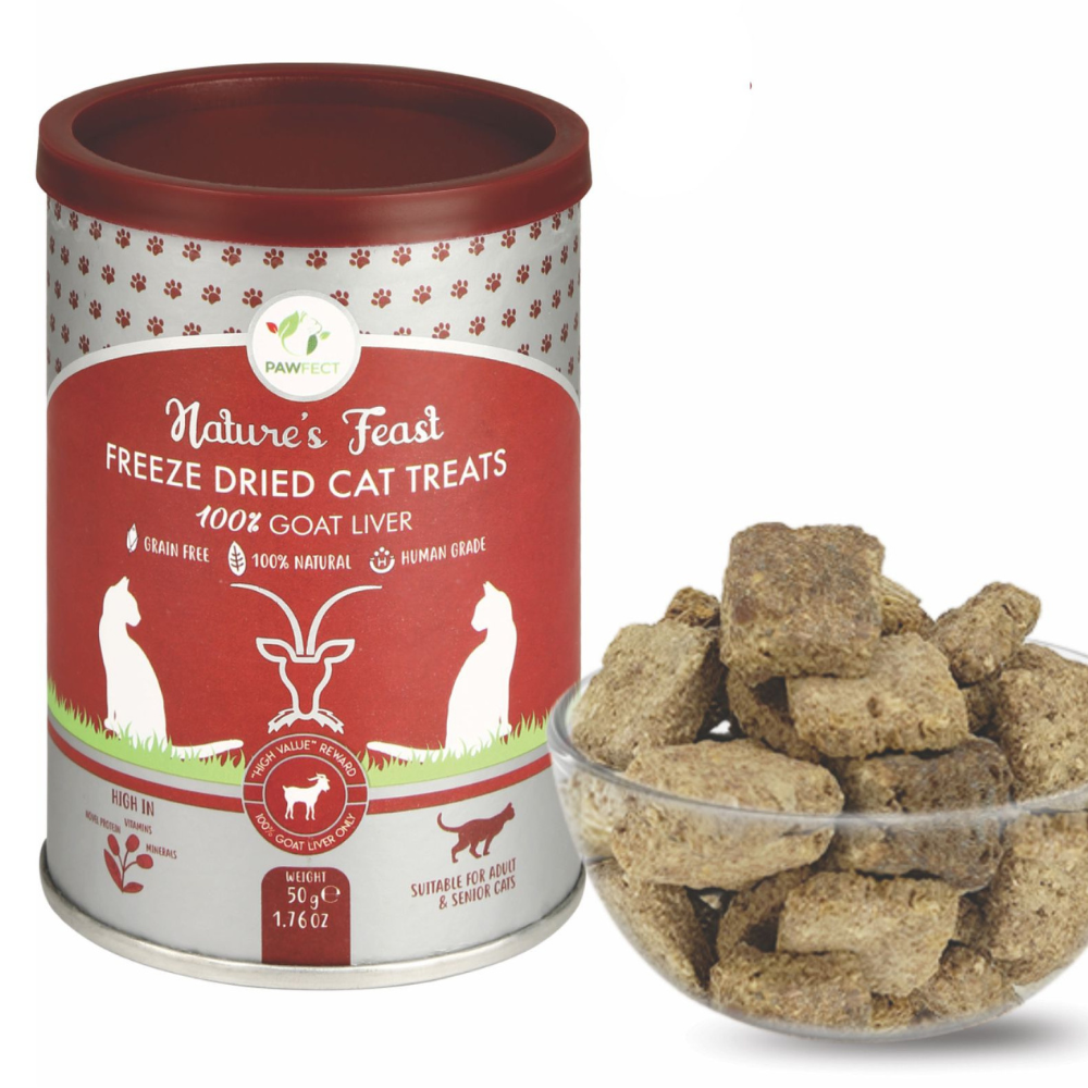 Nature's Feast Freeze Dried Cat Treats: Goat Liver (50g/1.76oz) (Chewy)