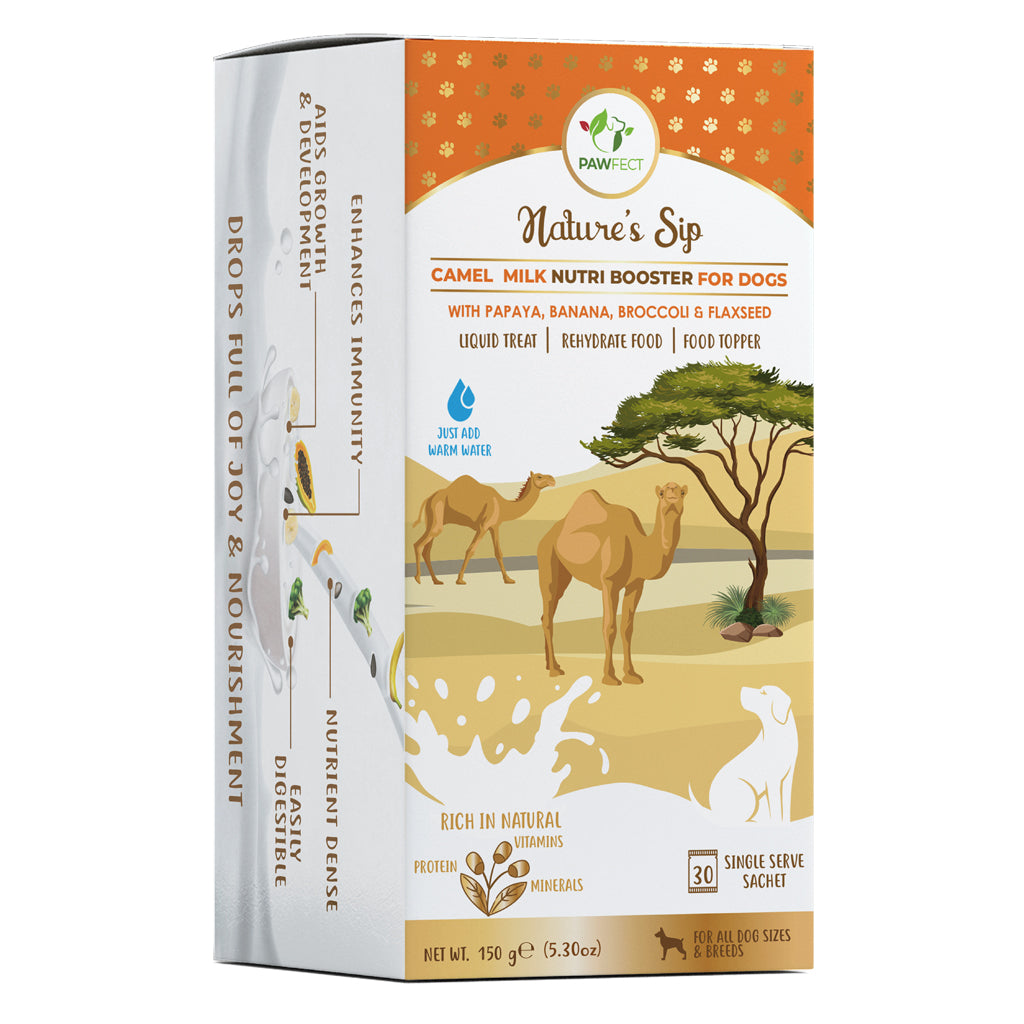 Pawfect Foods Nature's Sip Camel Milk With Papaya, Banana, Broccoli & Flaxseed Supplement