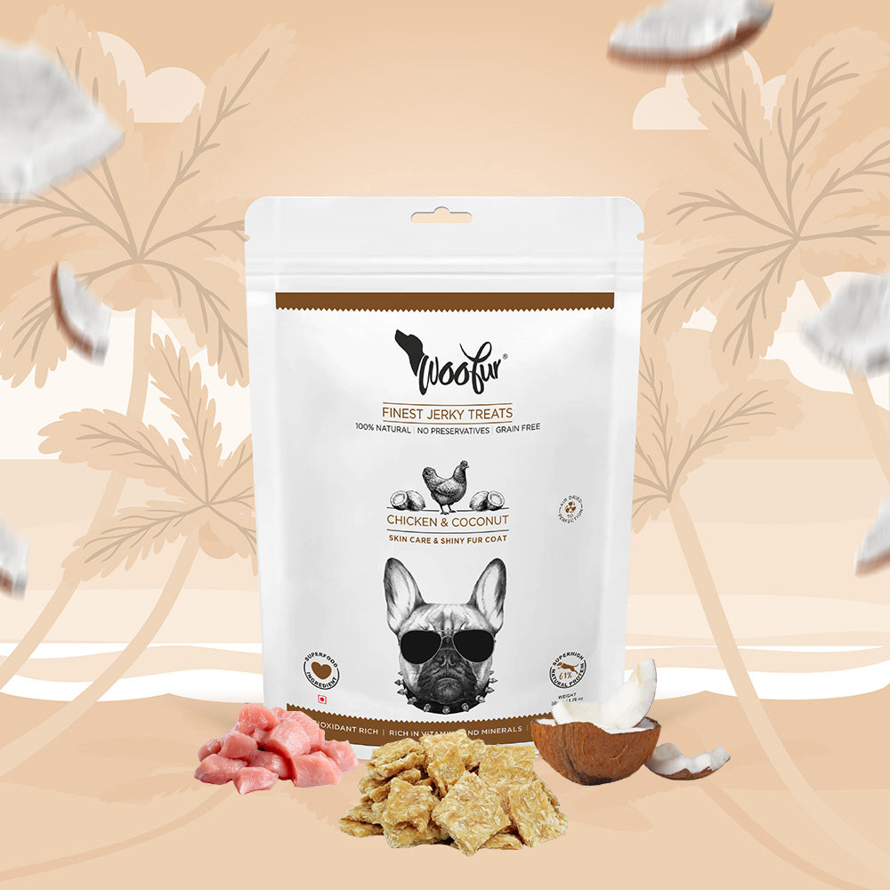 Woofur Jerky Treats: Chicken & Coconut (50g/1.76oz)