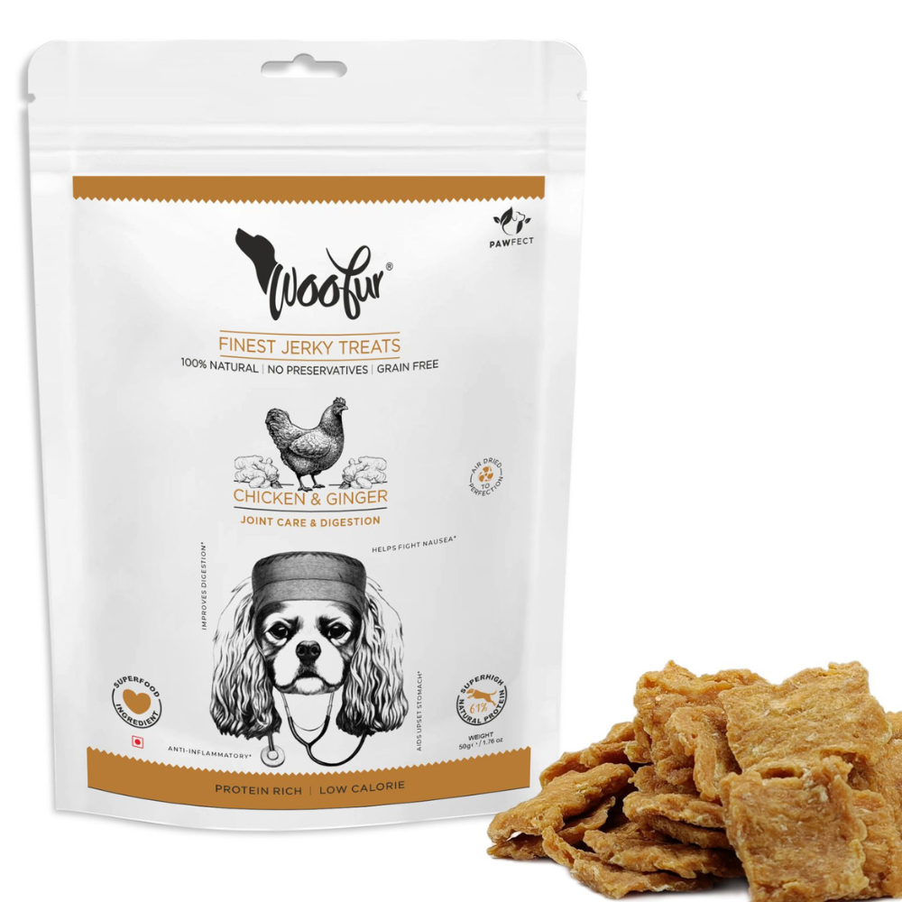 Woofur Jerky Treats: Chicken & Ginger (50g/1.76oz) (Chewy)