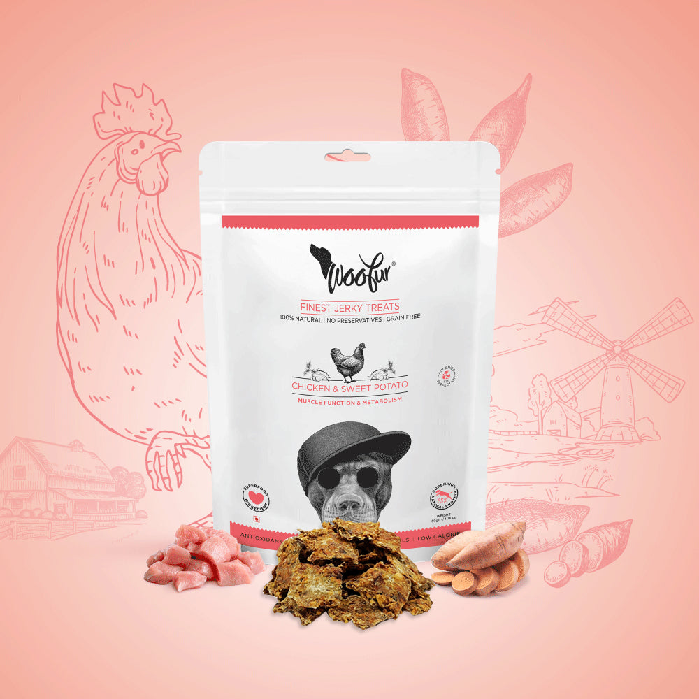 Woofur Jerky Treats: Chicken & Sweet Potato (50g/1.76oz)