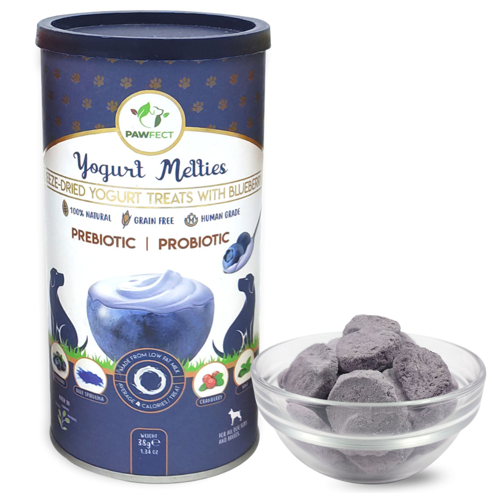 Yogurt Melties Prebiotic and Probiotic Dog Treats: Blueberry & Yogurt (38g/1.34oz)