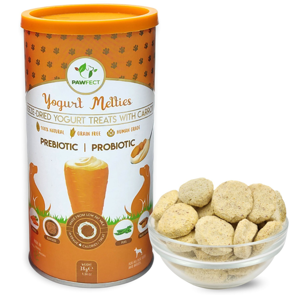 Yogurt Melties Prebiotic and Probiotic Dog Treats: Carrot & Yogurt (38g/1.34oz)