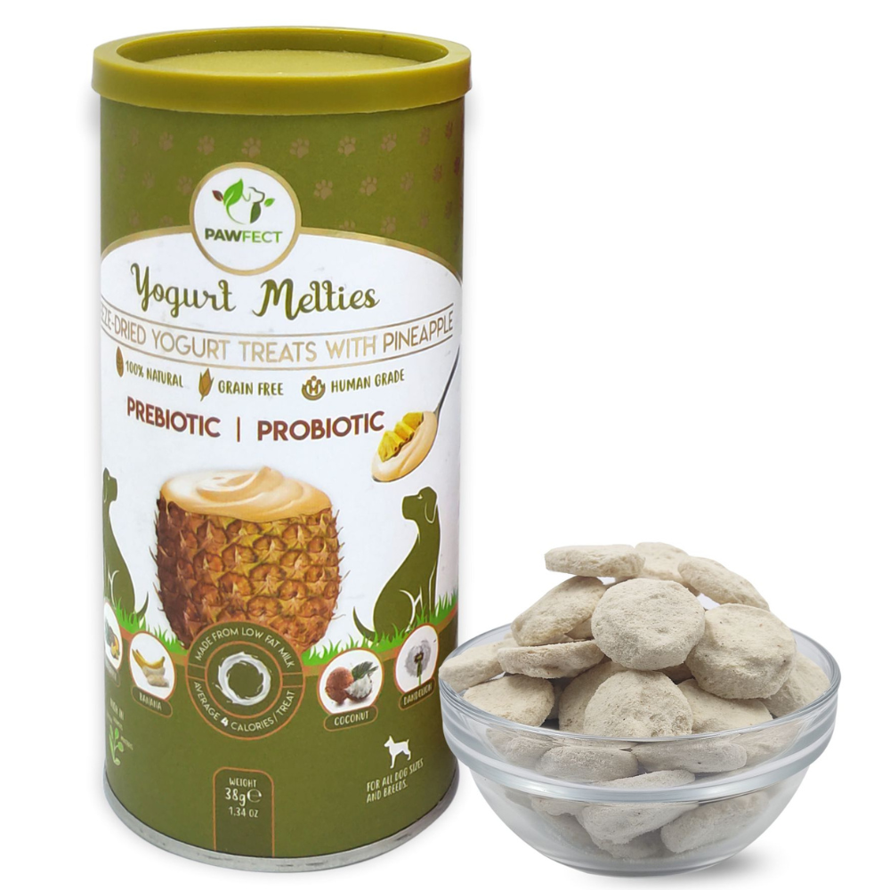 Yogurt Melties Prebiotic and Probiotic Dog Treats: Pineapple & Yogurt (38g/1.34oz)