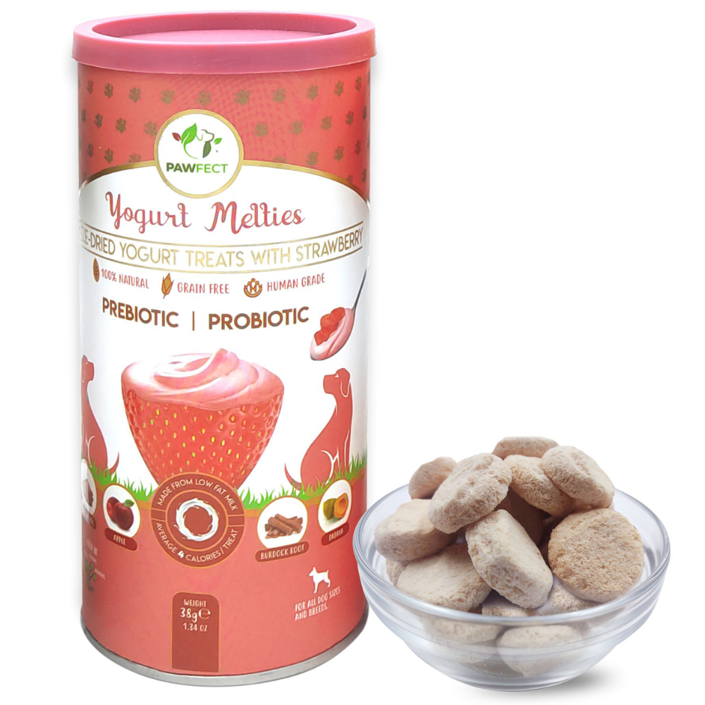 Yogurt Melties Prebiotic and Probiotic Dog Treats: Strawberry & Yogurt (38g/1.34oz)