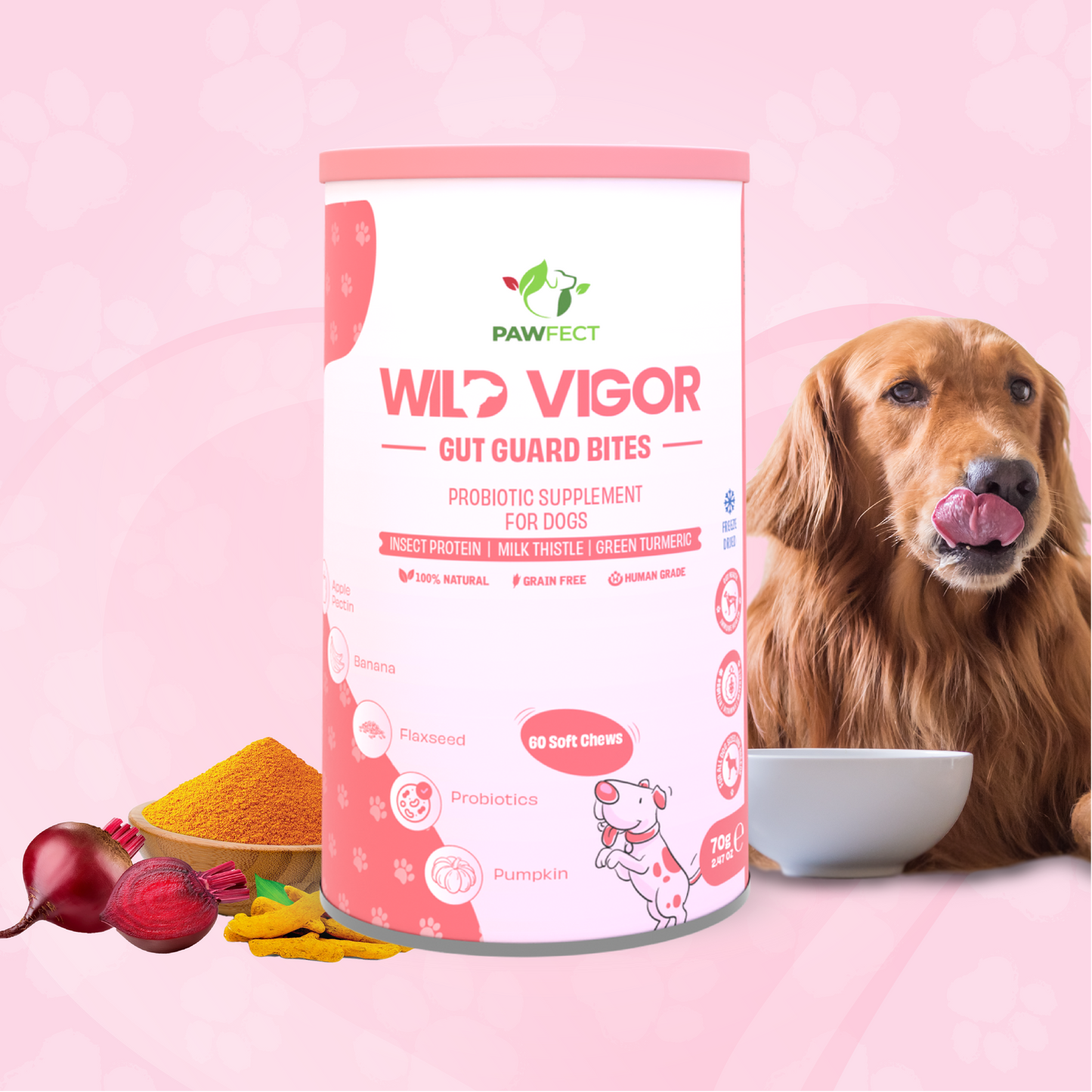 Pawfect Wild Vigor Gut Guard Bites (70g/2.46oz)