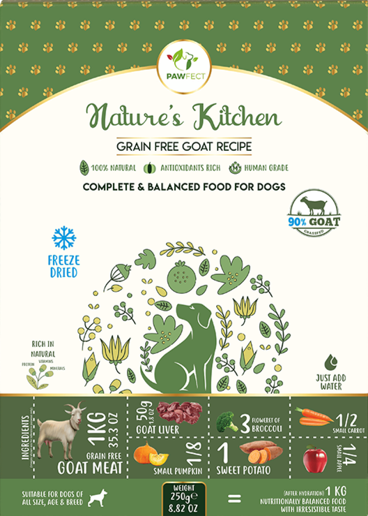 Nature's Kitchen Complete and Balanced Grain Free Dog Food: Goat Recipe