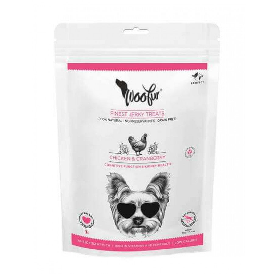 Woofur Air Dried Jerky Treats for Dogs - Chicken & Cranberry